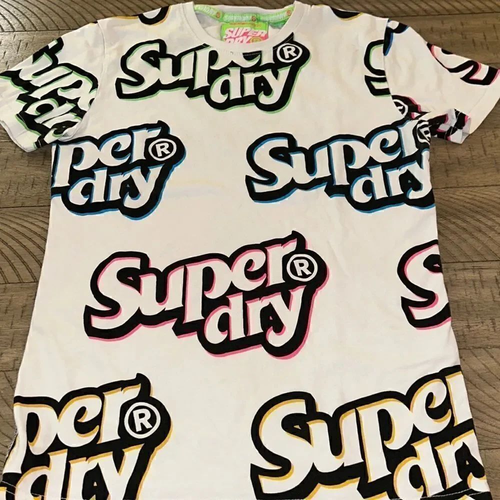 80s Inspired Neon Superdry Tee Cotton Shirt